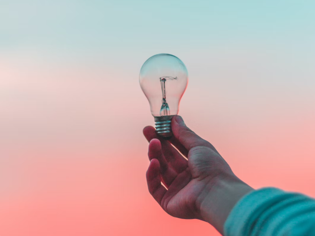 A man with a bulb